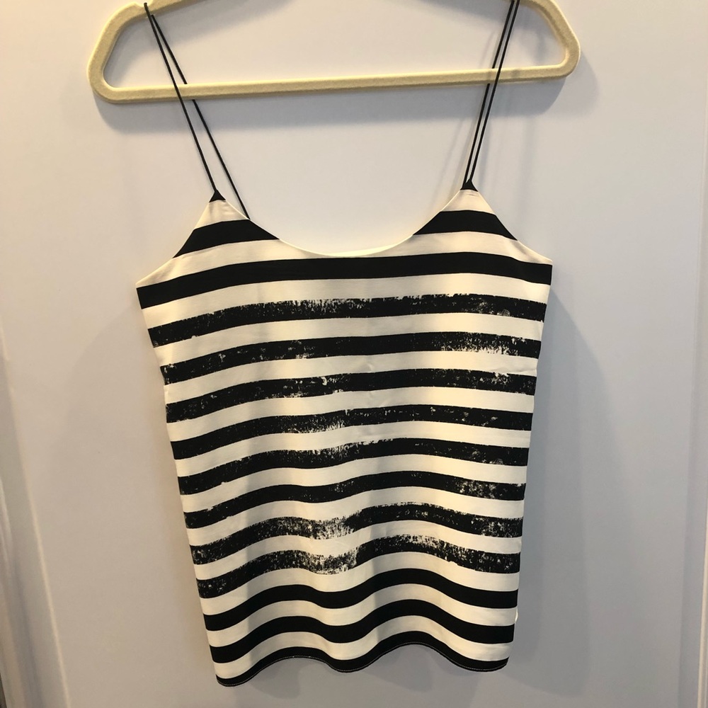 Tibi spaghetti strap silk tank